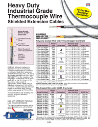 Thumbnail of document Data Sheet - EXTT-K-24-SB-T-60M 304SS Overbraid Thermocouple Duplex Extension Wire